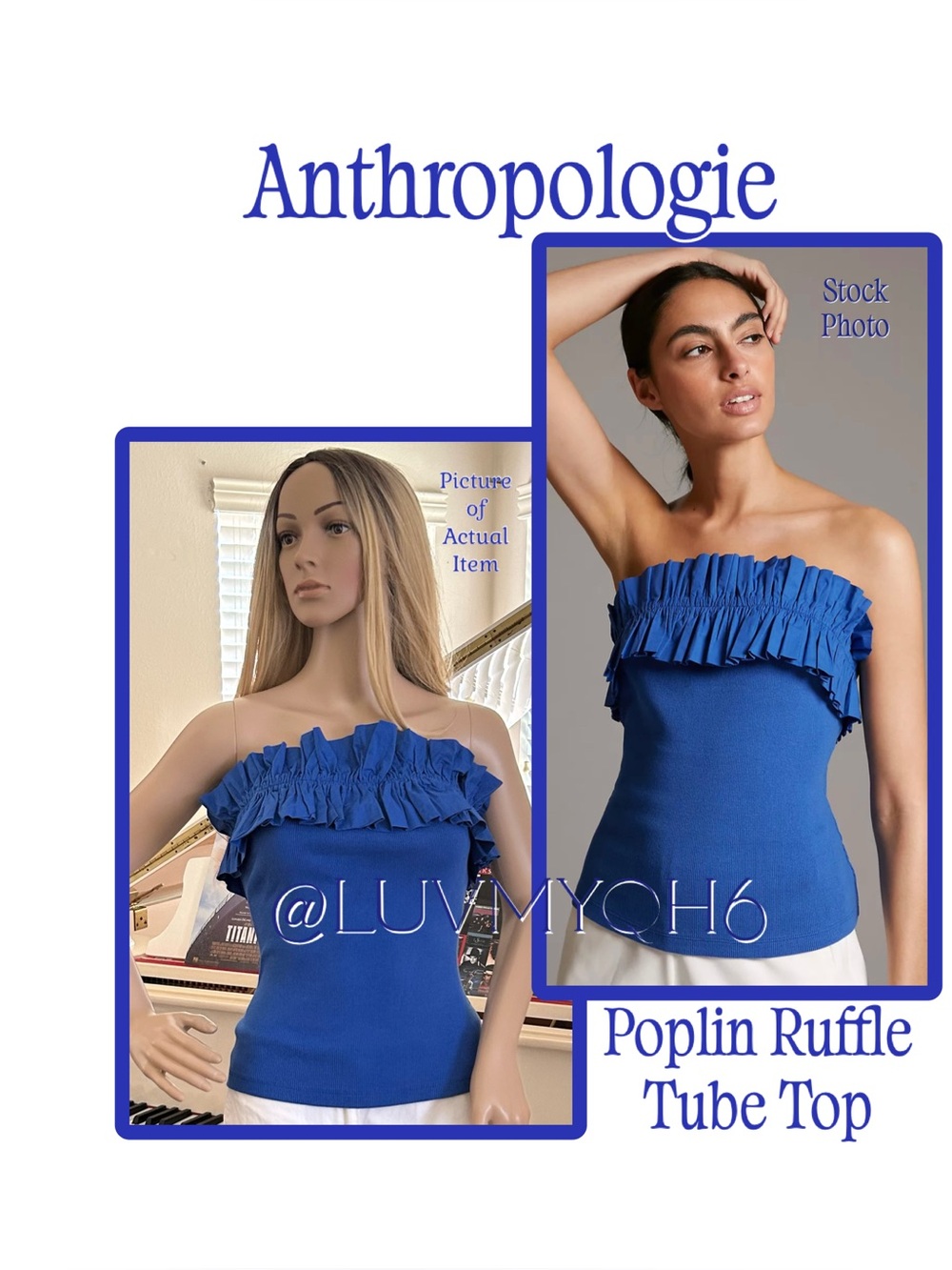 Anthropologie Poplin Ruffle Tube Top